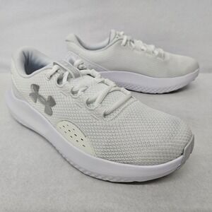 Under Armour Charged Surge 4 Athletic Shoes 3027007-100 White Grey Women Size 10